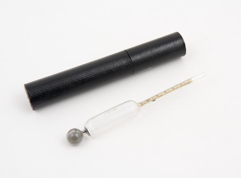 Lactometer, glass, in cardboard container, probably British