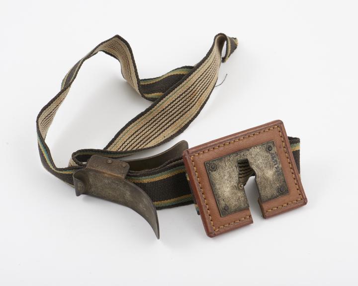 Band and wrist clasp for sphygmomanometer, owned by Sir T.L