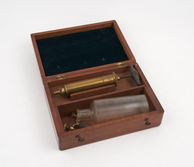 Aspirator and accessories, cased, by J. Wood and Co