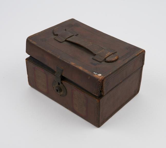 Rectangular leather medicine chest