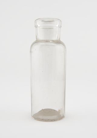 Glass specimen bottle, empty, English, 1901-1940