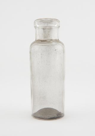 Glass specimen bottle, empty, English, 1901-1940