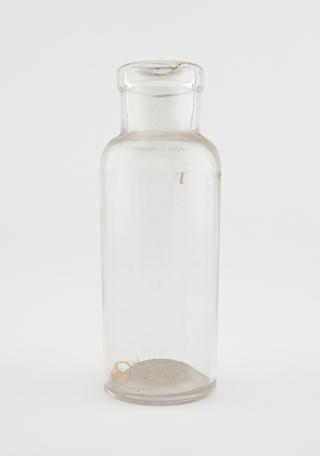 Glass specimen bottle, empty, English, 1901-1940