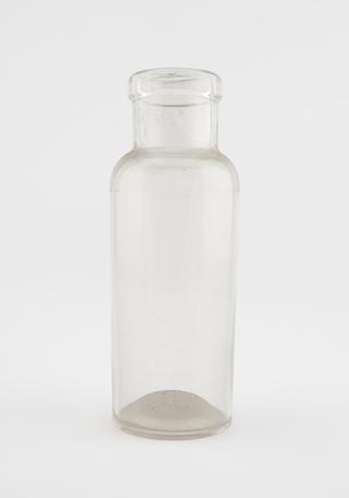 Glass specimen bottle, empty, English, 1901-1940