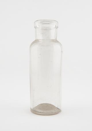 Glass specimen bottle, empty, English, 1901-1940