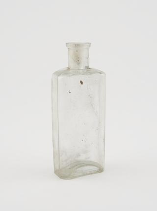 Clear glass medicine bottle, from Savory and Moore, English, 1801-1850