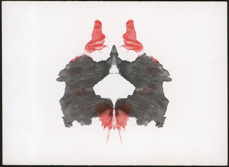 Card II Rorschach inkblot test card printed by Hans Huber