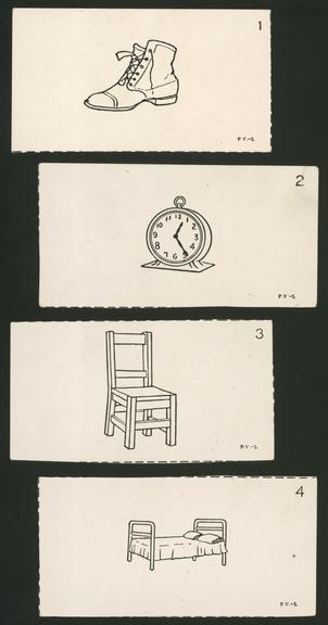 Four cards showing a show