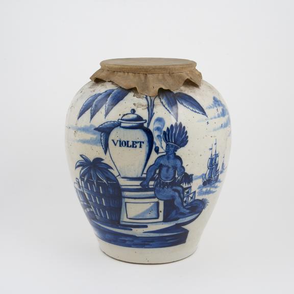 Earthenware snuff storage jar