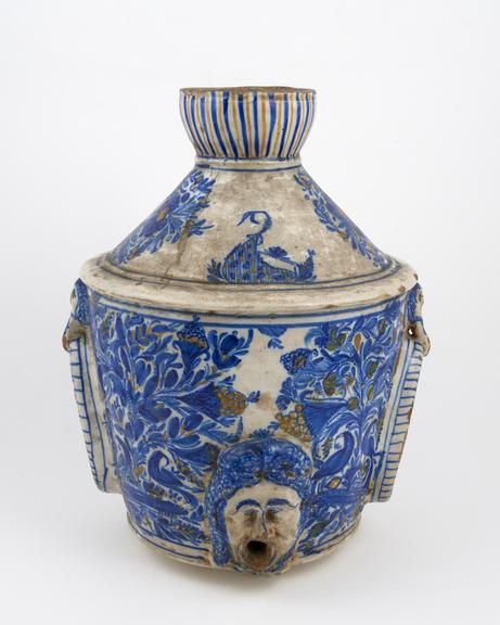 Spanish glazed pharmacy jar, 17th to 18th century