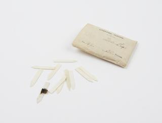 Packet of 50 vaccination points for smallpox vaccination used at Liverpool Station, London, England, 1873