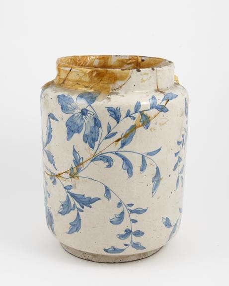 Drug jar, tin-glazed earthenware