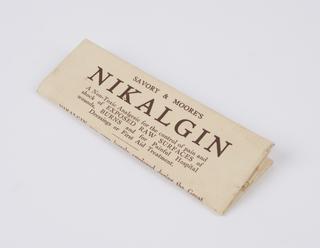 Advertisement for "Nikalgin" products