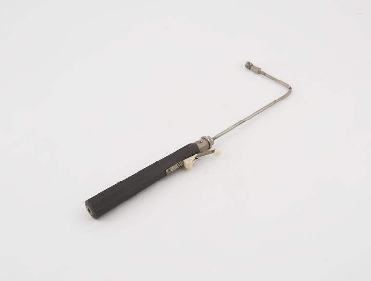 Laryngeal light, steel and ebony, late 19th century