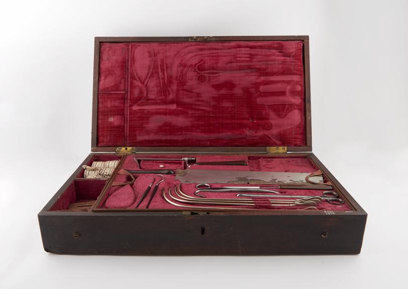 Surgical instrument set, cased, by Stodart