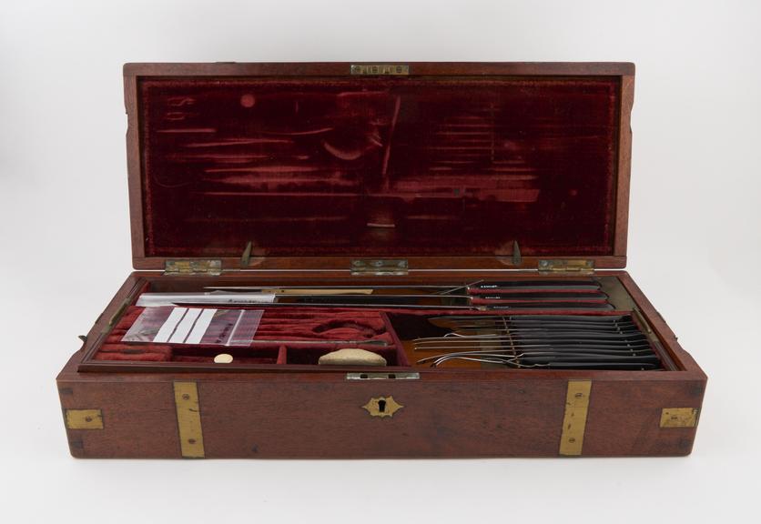 Surgical instrument set, cased, Evans and Co