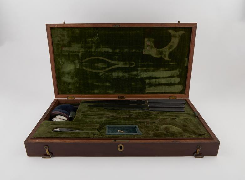 Amputation set, cased, by John Brown, English, 1822 to 1861