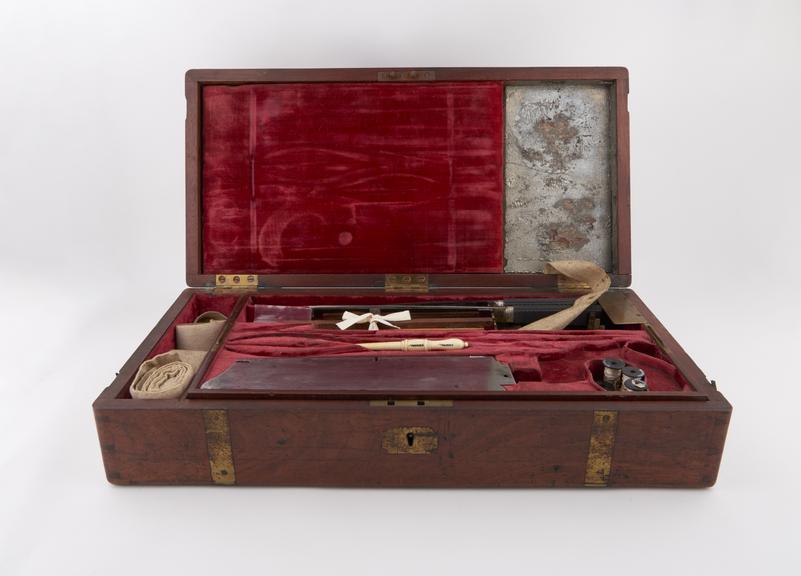 Surgical instrument set, cased, by Savigny and Co