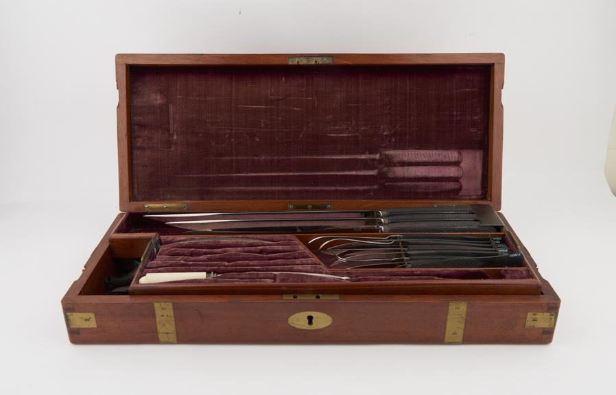 Case of surgical instruments by Lynth and Thornton, c.1873