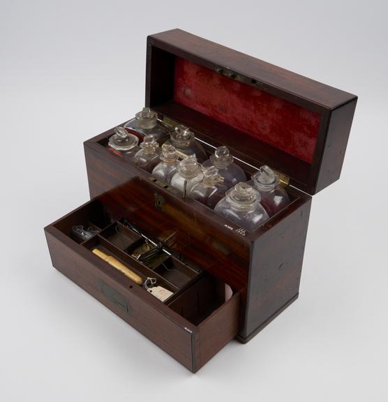 Rectangular mahogany, medicine chest