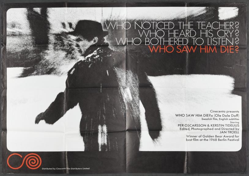 Two cinema publicity posters for the film 'Who Saw Him Die'