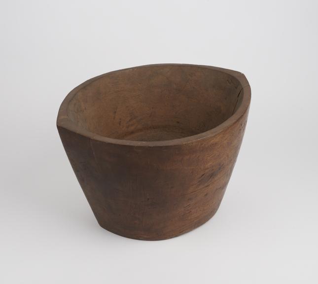 Carved wooden mortar, African, 1801-1920