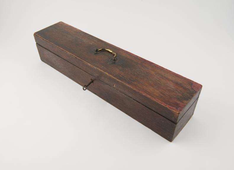 Box for experimental Congreve 'Fire Bolt' rocket dated 1817