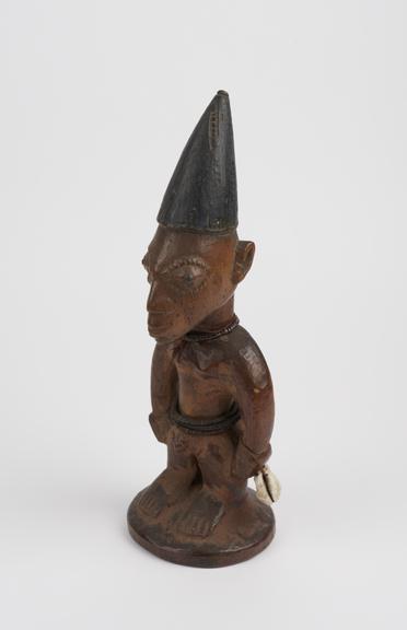 Carved wooden, male effigy