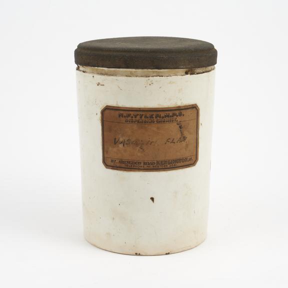 Drug jar for yellow soft paraffin, supplied by N.F