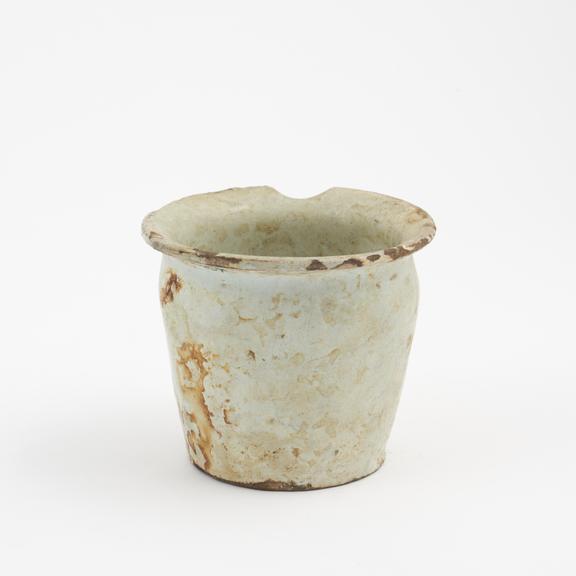 Earthenware dispensing pot, 1 tin glazed, 1801-1880