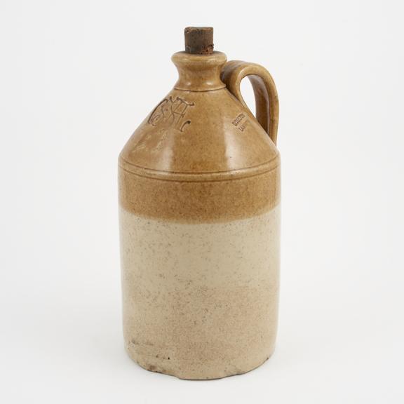 Stoneware pharmacy jar, made by Doulton at Lambeth, 1860-1890