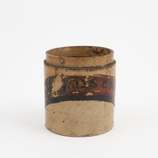 Small salt glazed stoneware dispensing pot containing extract of aloes