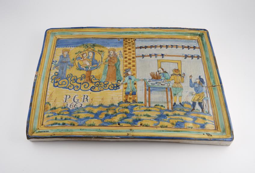 Rectangular pottery plaque