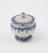 Italian ointment jar, C18, blue and white, from Liguria