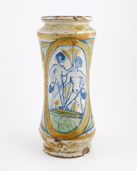 Albarello vase, Italian, possibly from Castelli, 16th century