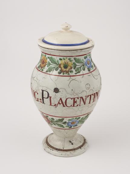 Italian pharmacy vase, early C19 polychrome, perhaps Ligurian