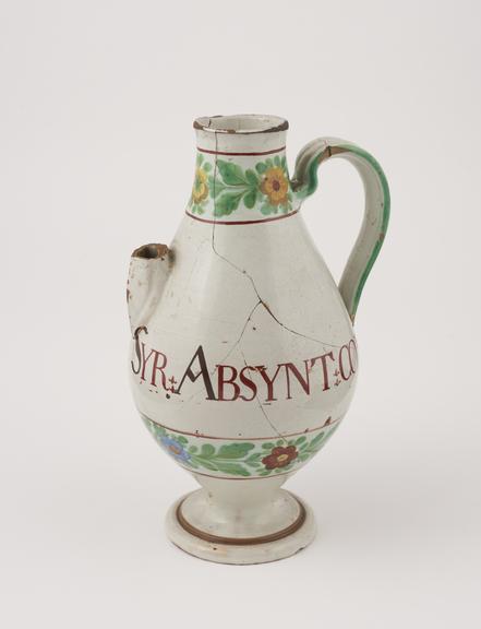 Syrup jug, North Italian, 19th century polychrome maiolica