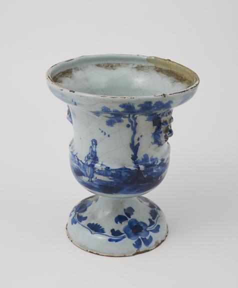 Pharmacy vase, perhaps, Bristol, 1740-1800, blue delftware