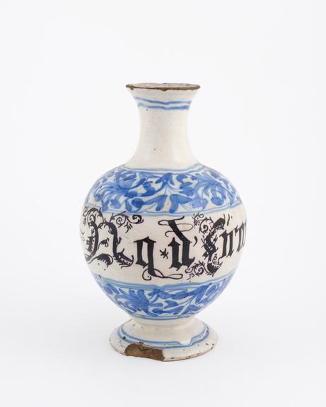 Italian storage vase, C18 blue and white from Liguria