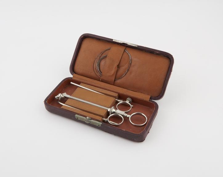 Bosworth's nasal polypus snare, nickel-plated brass, cased