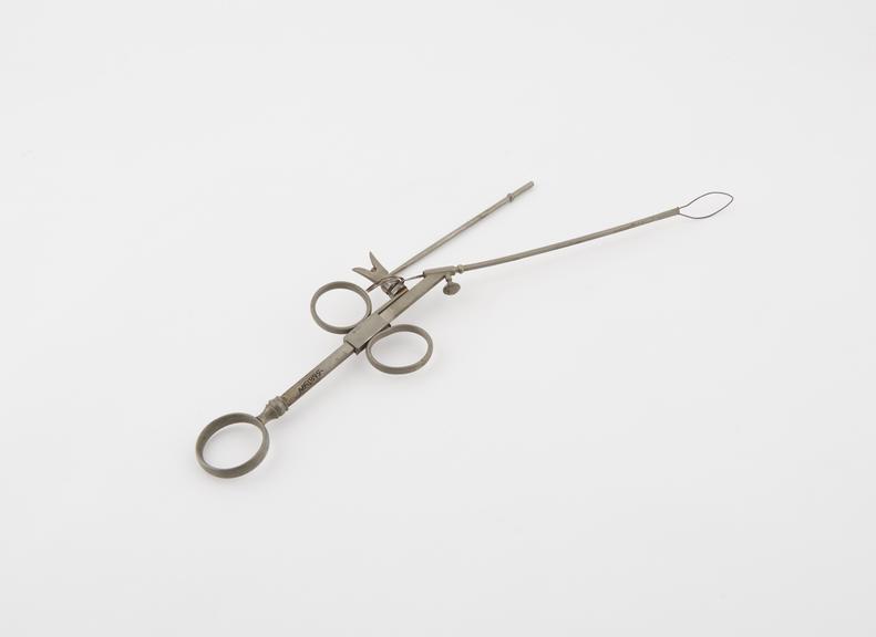 Nasal polypus snare, steel, nickel-plated, 1880-1920