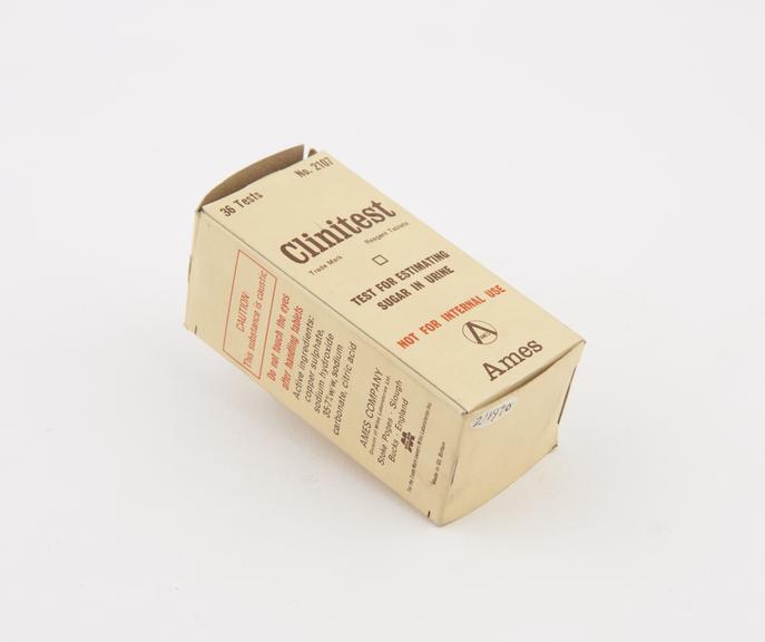 Clinitest' urine test kit, in box, made by Ames Co