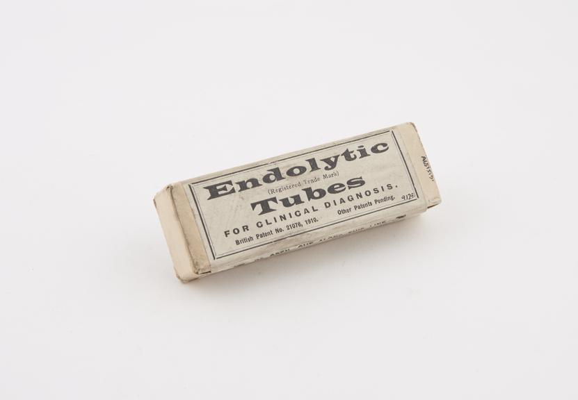 Box of endolytic tubes for urine testing