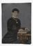 160x210mm large tinted ferrotype half length portrait of a