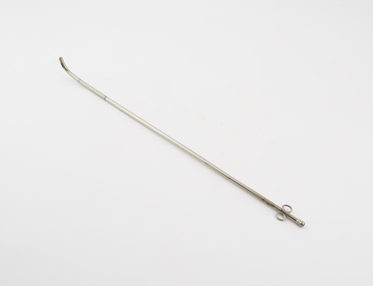 Cylindrical catheter with flexible proximal portion, c. 1860