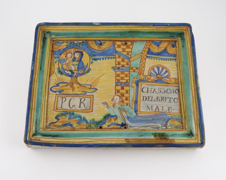 Rectangular pottery plaque