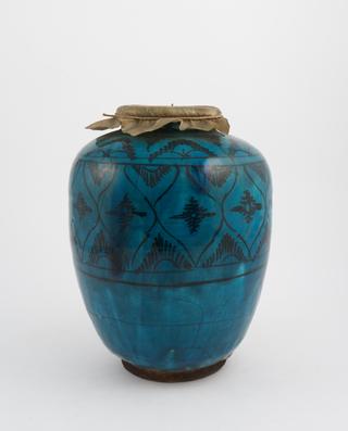Pottery drug jar