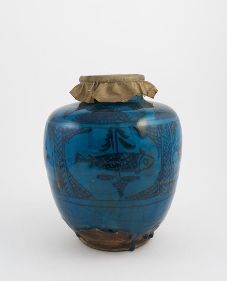 Earthenware drug jar