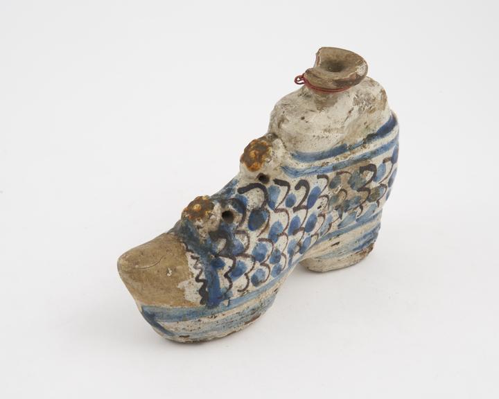 Toilet water bottle in form of clog, Italian, 1840-1900