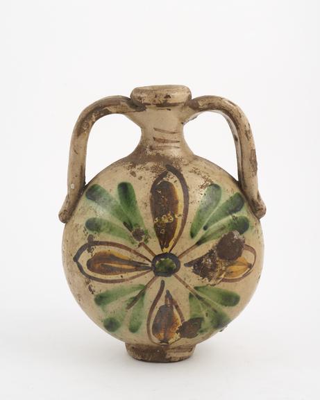 Flask, perhaps from Italian pharmacy, 19th century